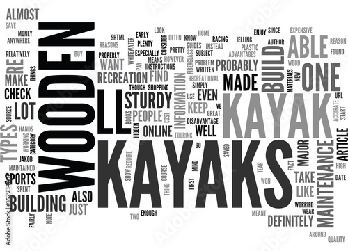 WOODEN KAYAKS TEXT WORD CLOUD CONCEPT