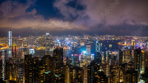 Hong kong china cityscape in the night from victoria peak © Trusjom