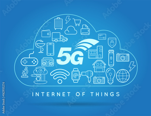 5G IOT Internet of Things Smart Home Vector Quality Design with Icons