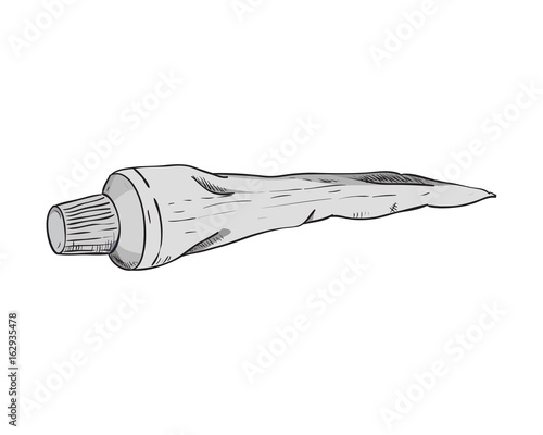 Vector color sketch the tube with toothpaste