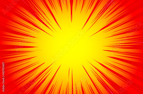 Sun Rays or Explosion Boom for Comic Books Radial Background Vector