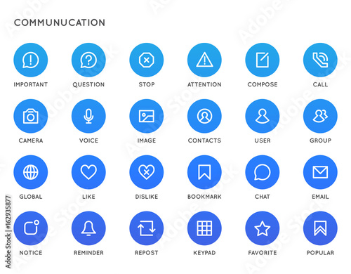 Communication User Interface (UI) Vector Icon Set. High Quality Minimal Lined Icons for All Purposes.