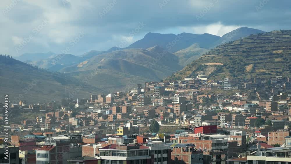 South American City With Large Hills In The Background South American City With Large Hills In The Background