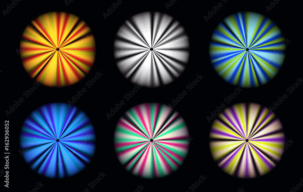 Vector Light Effect Circle Spotlight with Transparent Background Set