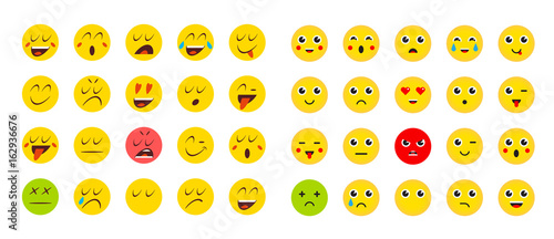 Set of Emoticons or Emoji for Devices. Vector Illustration.