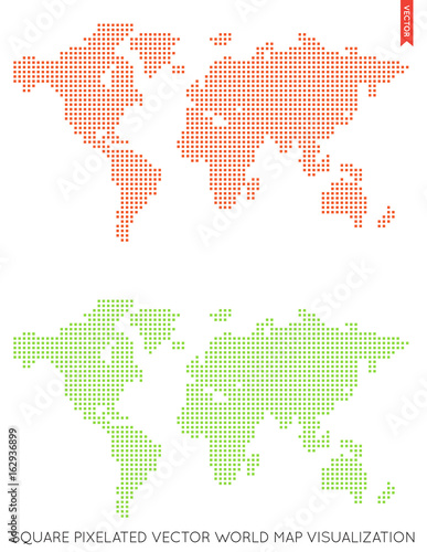 Set of Vector Flat Maps of the World. Infographic. Map Data.