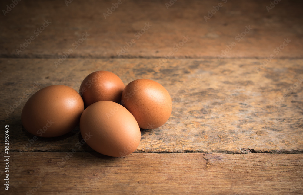 eggs on wood background. eggs on wood background.