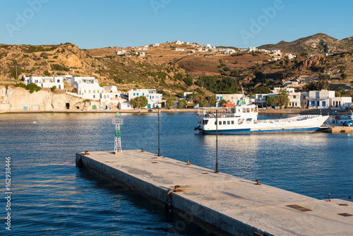 Psathi village and the main port of Kimolos island. Cyclades, Greece. photo