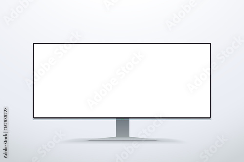 wide screen white color monitor