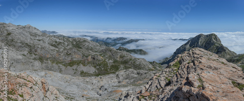 Panoramic view of the eastern massif of Picos de Europa 