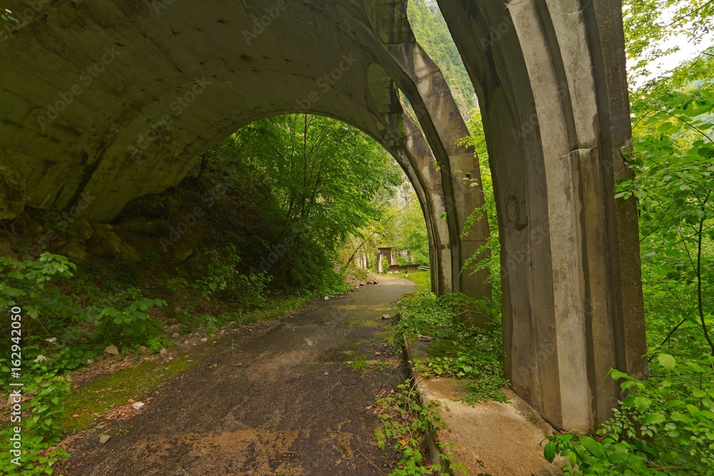 Old abandoned mountain road