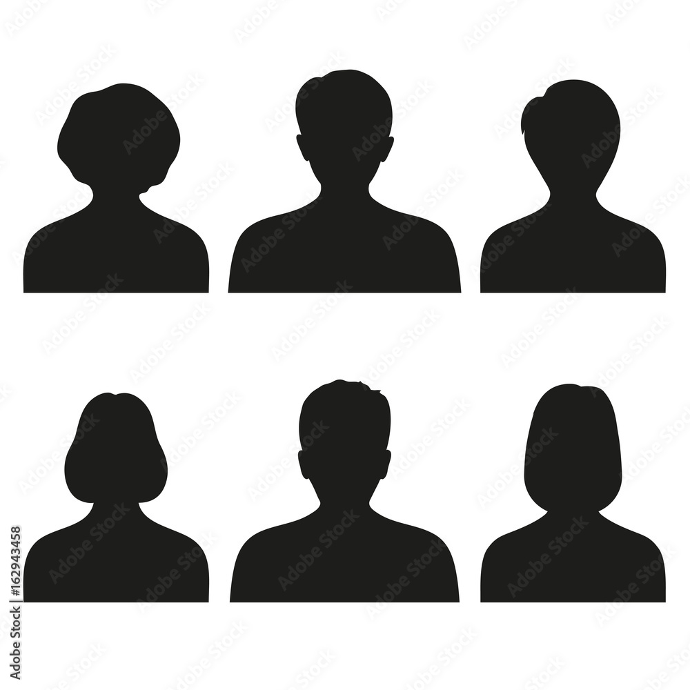 Silhouettes of men and women on a white background Silhouettes of men and women on a white background