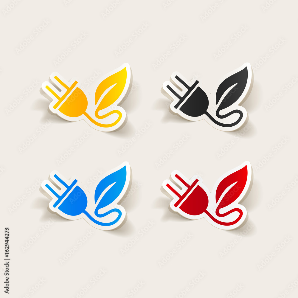 realistic design element: eco plug leaf realistic design element: eco plug leaf