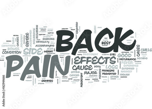 Z SIDE EFFECTS OF BACK PAIN TEXT WORD CLOUD CONCEPT