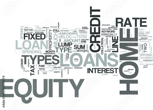 Z TYPES OF HOME EQUITY LOANS REVISED TEXT WORD CLOUD CONCEPT
