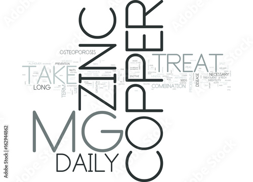 ZINCCOPPER TEXT WORD CLOUD CONCEPT