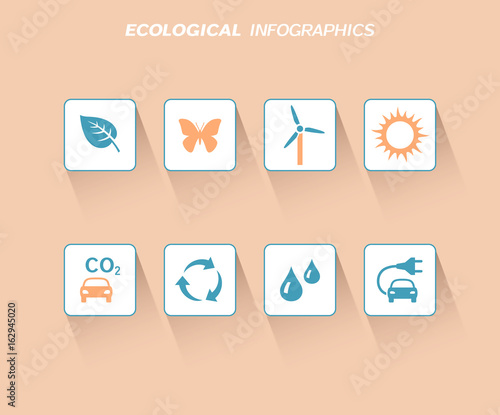 Ecological infographics design with flat icons