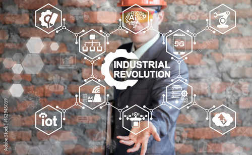 Quadro em tela Industrial Revolution IT Integration Smart Manufacturing Innovative Information Technology Industry 4