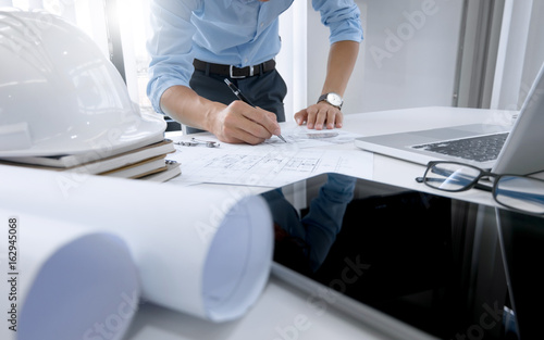 Papier peint engineering project in progress. construction concept