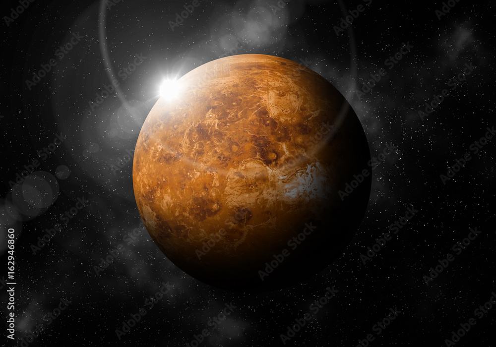 Naklejka premium drugą planetą od Słońca jest Wenus, planetarium Układu Słonecznego.