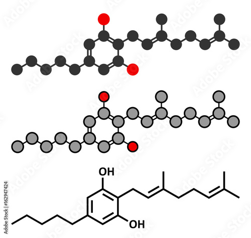 Cannabigerol cannabinoid molecule.