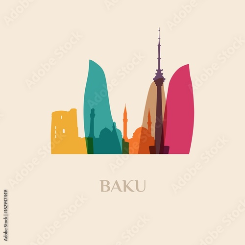 Landmark and monument Baku city vector