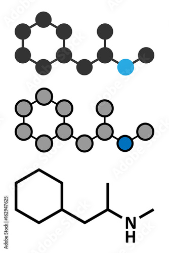 Propylhexedrine molecule. Used as nasal decongestant and stimulant.