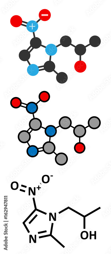 Secnidazole anti-infective drug molecule (nitroimidazole class).