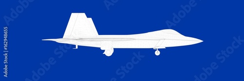 3d rendering of a fight jet on a blue background blueprint