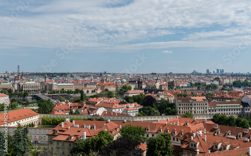 Panoramic view of Prague in the summer