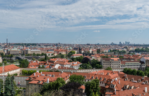 Panoramic view of Prague in the summer