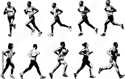 runners collection, sketch illustration