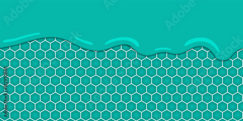 Liquid flowing seamless mint honeycomb