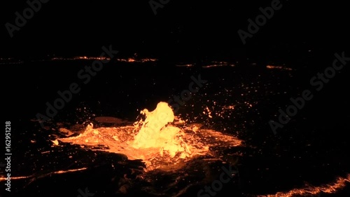 Eruption in the lava lake of the volcano Erta Ale, Ethiopia