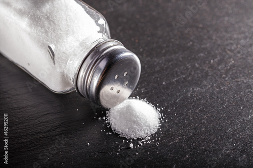 salt is scattered on the table