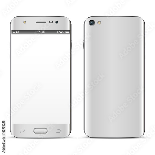 Smartphone, mobile phone isolated with blank screen