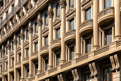 Neoclassicism building facade in Barcelona
