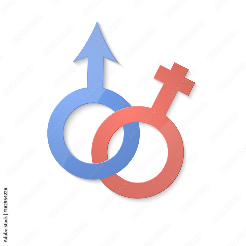 Venus and Mars female and male symbol Venus and Mars female and male symbol