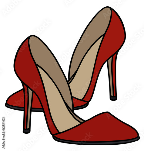 Red high heel shoes