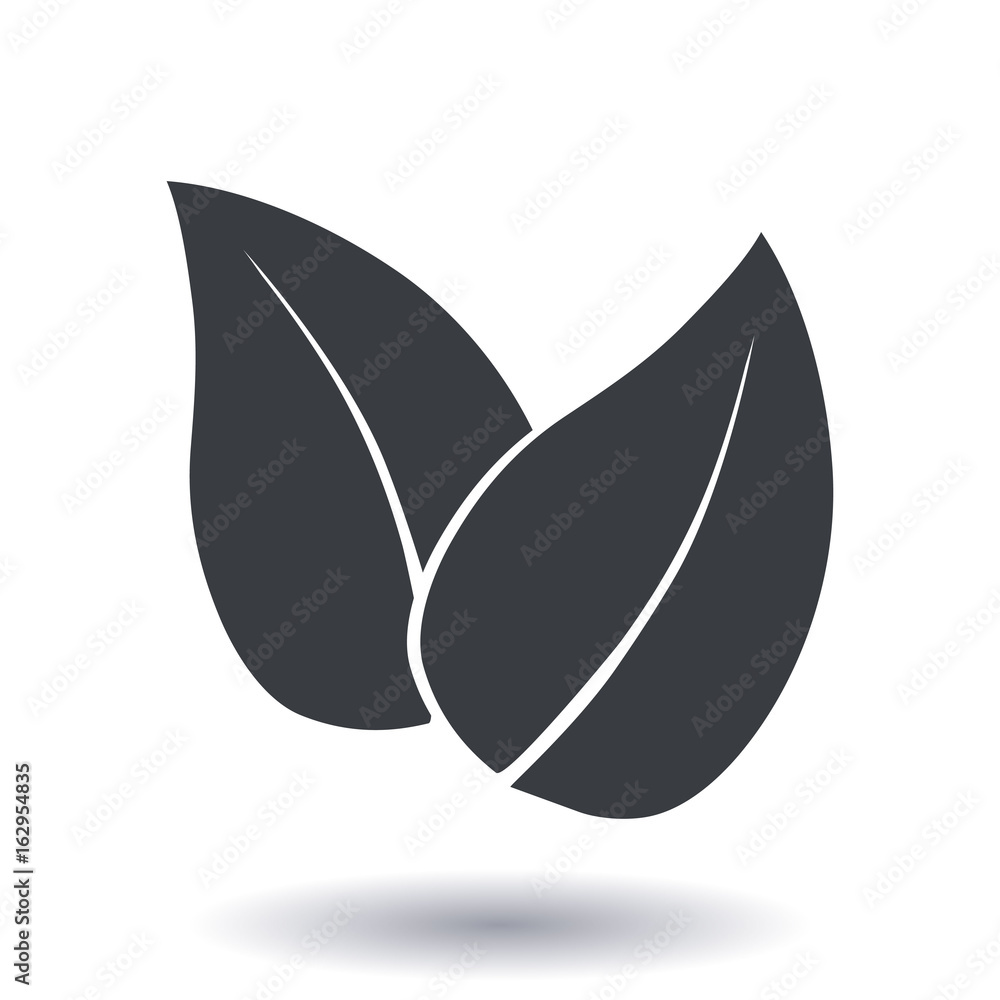 Leaf icon. Fresh natural product symbol. Organic product sign. Flat design style. Leaf icon. Fresh natural product symbol. Organic product sign. Flat design style.