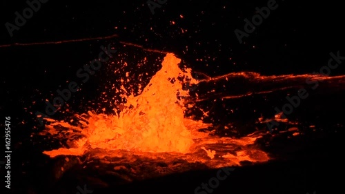 Eruption in the lava lake of the volcano Erta Ale, Ethiopia