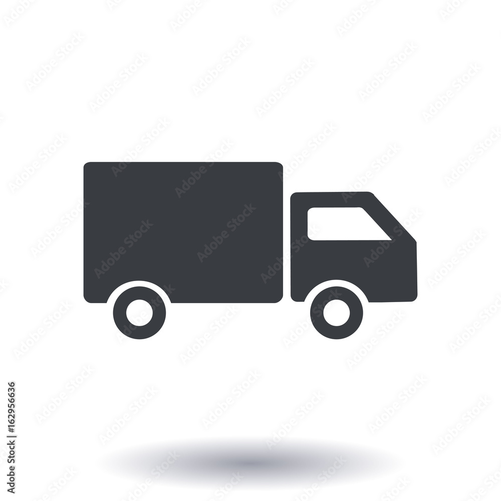Delivery truck sign icon. Cargo van symbol. Shipments and free delivery. Flat style. Vector. Delivery truck sign icon. Cargo van symbol. Shipments and free delivery. Flat style. Vector.