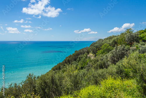 a view from the azure path (the path of Love), passing through the Cinque Terre park to Monterosso al Mare, Vernazza, Corniglia, Manarola and Riomaggiore © dadamira