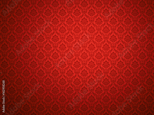 Red damask pattern background