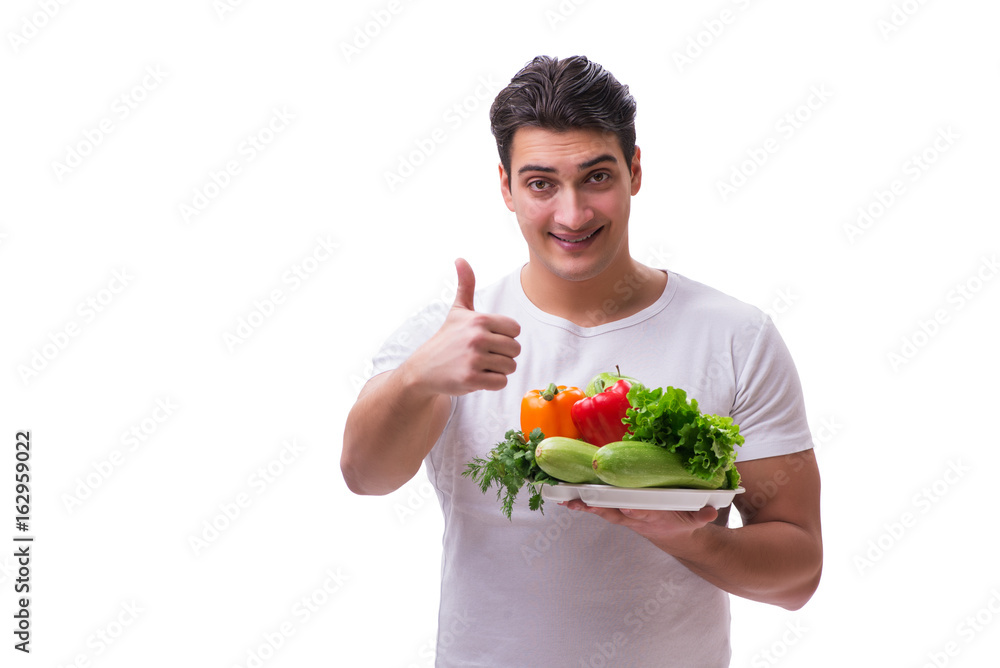 Man in healthy eating concept Man in healthy eating concept