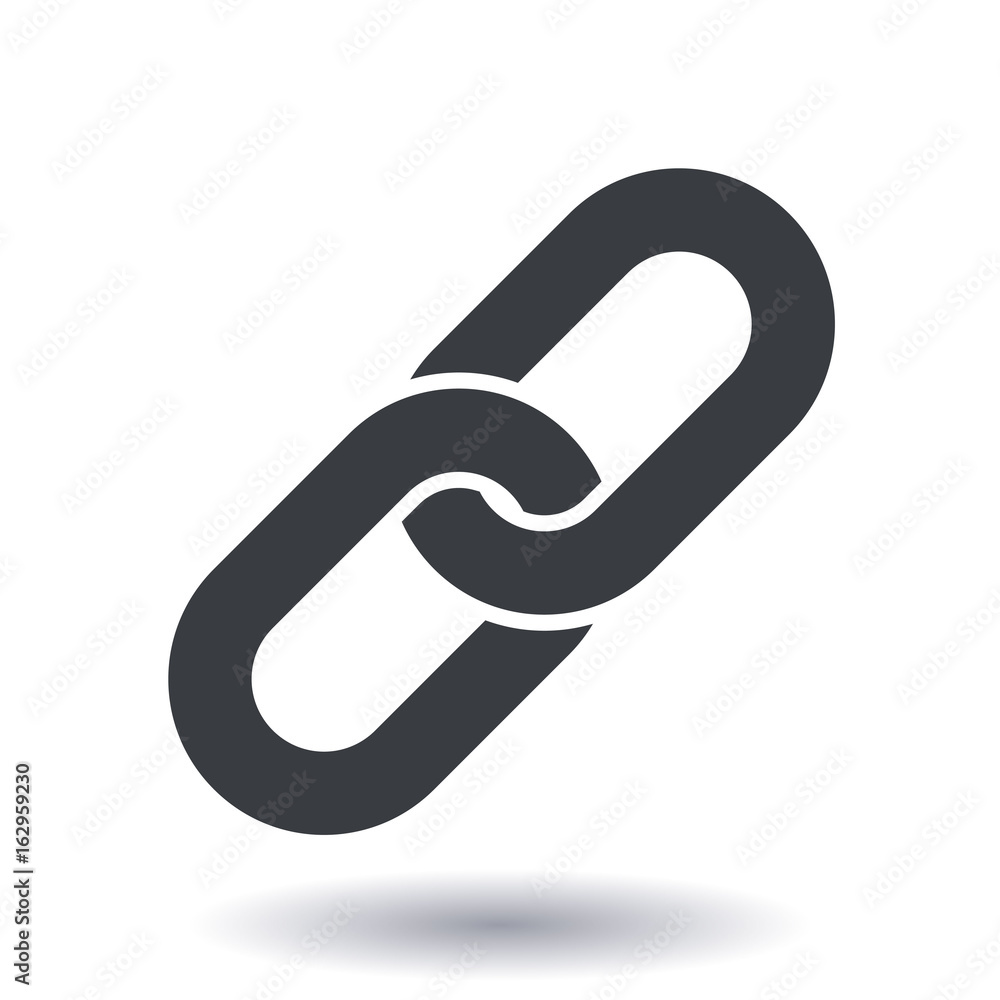 Link single icon.Chain link symbol. Icon link to the source. Link single icon.Chain link symbol. Icon link to the source.