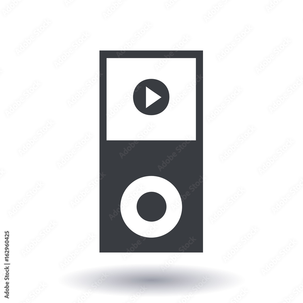 Portable media player icon. Flat design style. Portable media player icon. Flat design style.