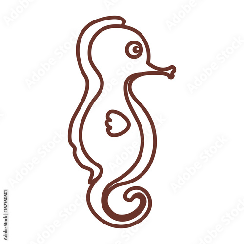 cute seahorse character icon vector illustration design