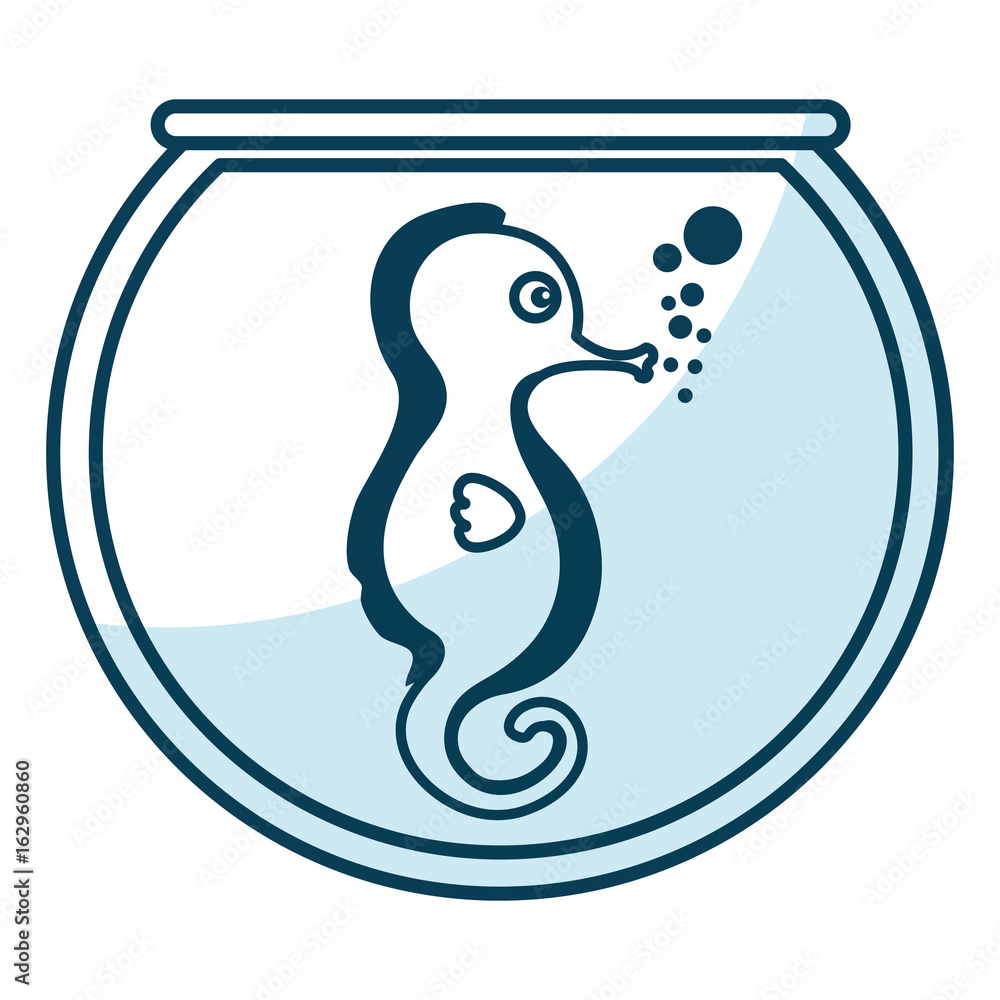 Fototapeta premium cute seahorse character icon vector illustration design