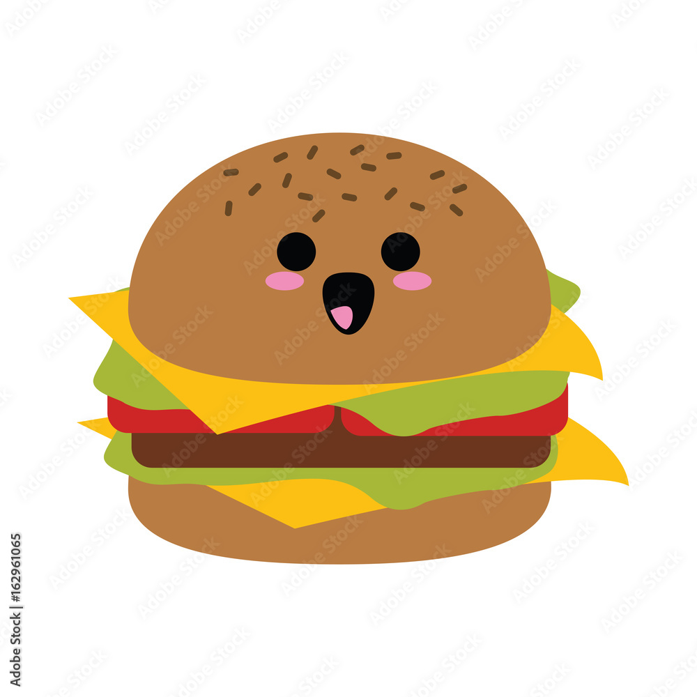 kawaii fast food icon image kawaii fast food icon image